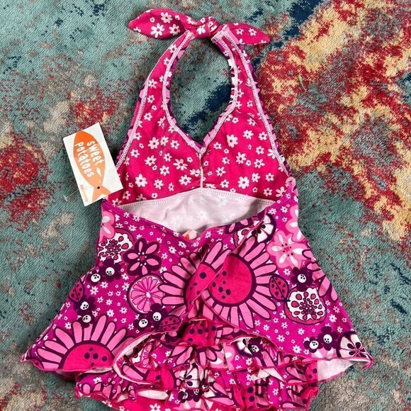 NWT Sweet Potatoes 2pc Halter One piece Swim Suit/Cover Up Size 6 - Picture 2 of 4